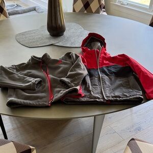 The North Face Red and Gray Jackets